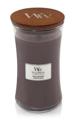 WoodWick Suede & Sandalwood nagy illatgyertya